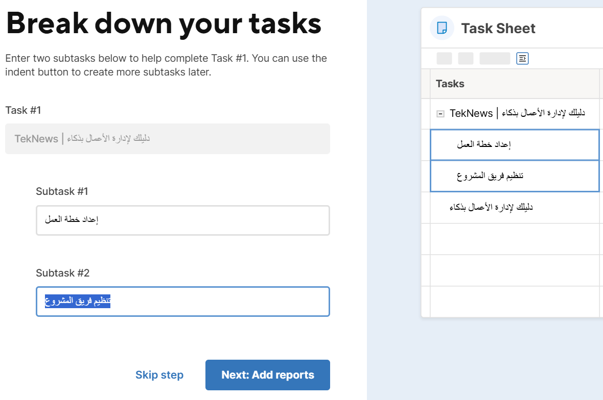 تنظيم فريق المشروع