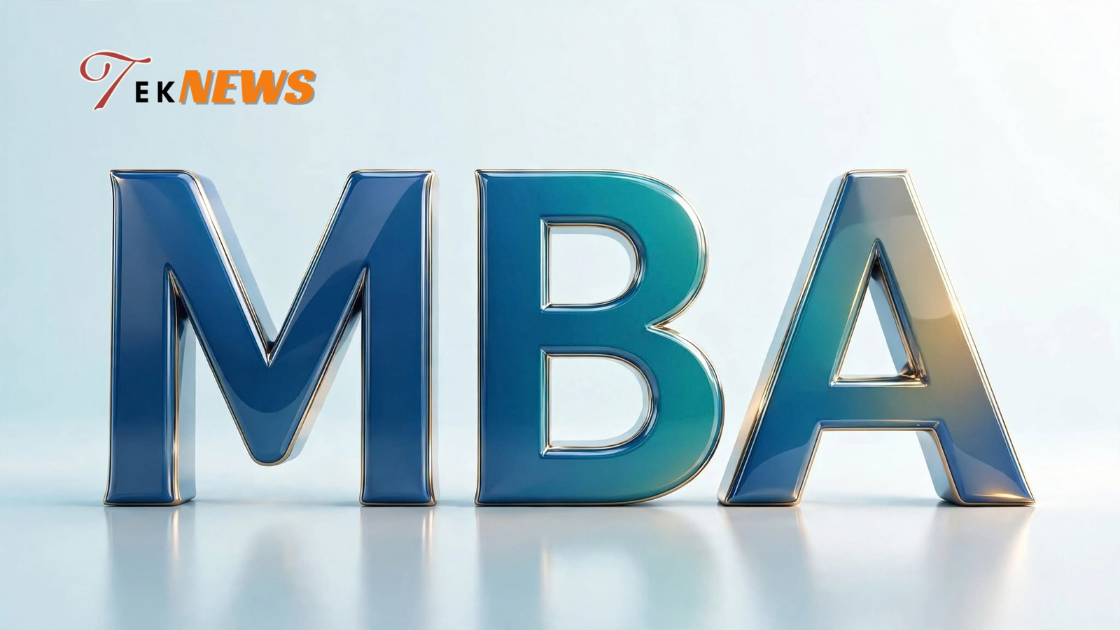حروف MBA ثلاثية الأبعاد باللون الأزرق والذهبي ترمز لمعايير اختيار أفضل دولة لدراسة ماجستير إدارة الأعمال